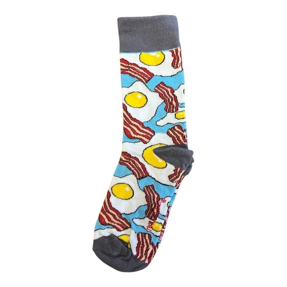 🆕Two Left Feet Sock Co. Eggs and Bacon socks. NWOT